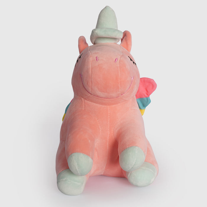 Kids Unisex Unicorn Soft Toy with Plush Fabric & Rainbow Wings Snuggle Buddy for Playtime