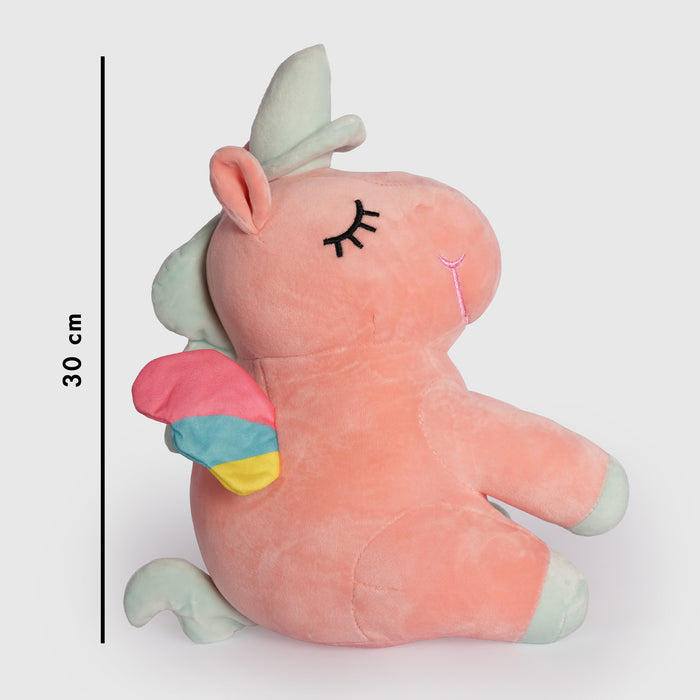 Kids Unisex Unicorn Soft Toy with Plush Fabric & Rainbow Wings Snuggle Buddy for Playtime
