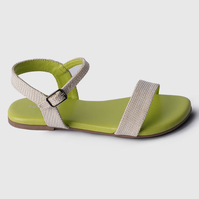 Kids White Girls Sandals with Adjustable Strap, Soft Sole for Lightweight Comfort Fit