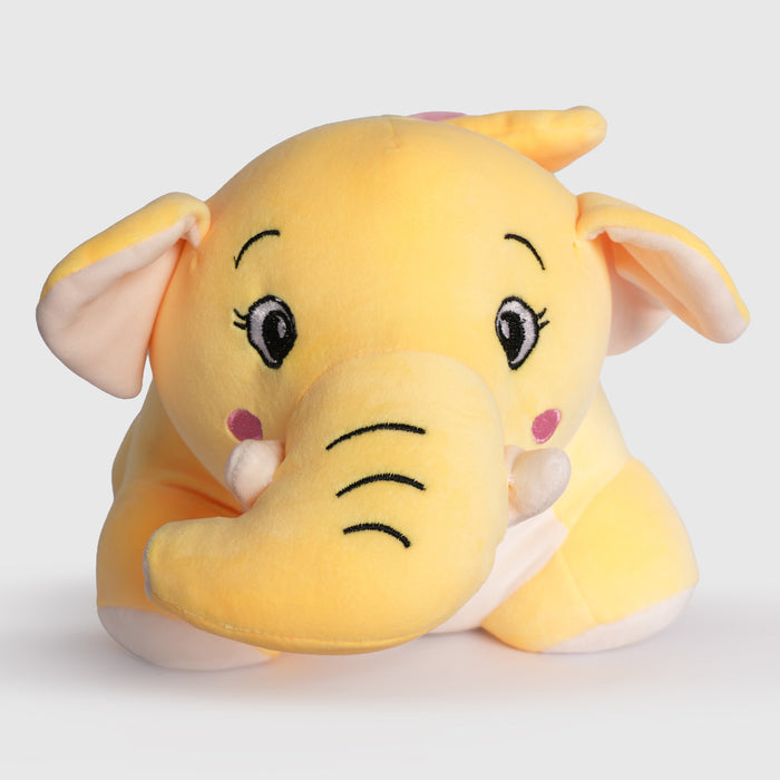 Kids Yellow Elephant Soft Toy Plush for Soft Play with Dreamy Pastel Wings