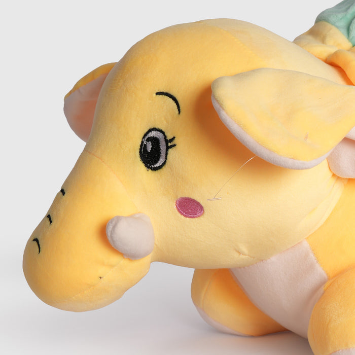 Kids Yellow Elephant Soft Toy Plush for Soft Play with Dreamy Pastel Wings