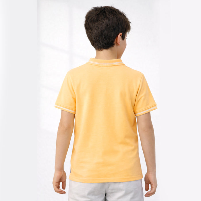 Kids Yellow Polo Tshirt for Boys Cotton Pique Breathable Summer Casual Relaxed Fit