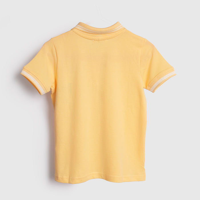 Kids Yellow Polo Tshirt for Boys Cotton Pique Breathable Summer Casual Relaxed Fit