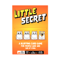 Little Secret box front, orange box with cartoon cats, a bluffing card game
