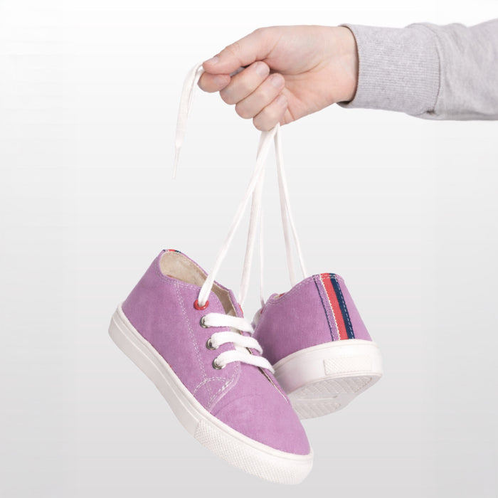 Low-Top Purple Canvas Shoes with Lace-Up Closure