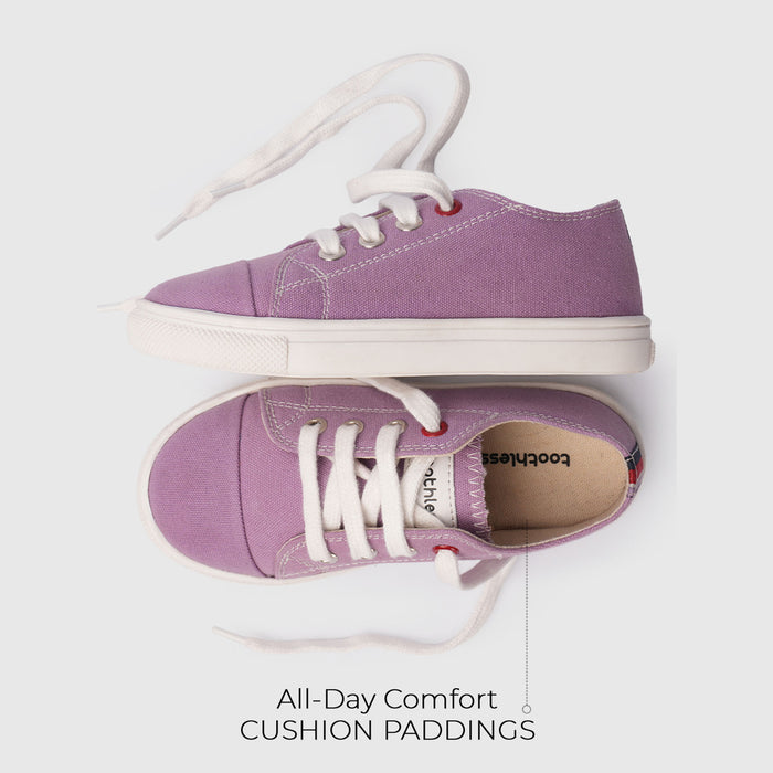 Low-Top Purple Canvas Shoes with Lace-Up Closure