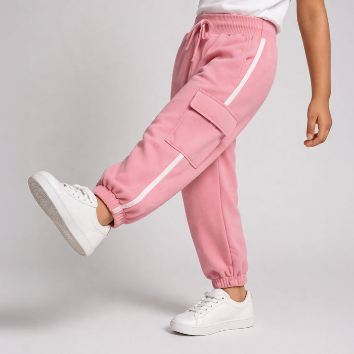 Lower for Girls in Pink with Soft Stretch Cargo Jogger Structure for Summer Ready Comfort