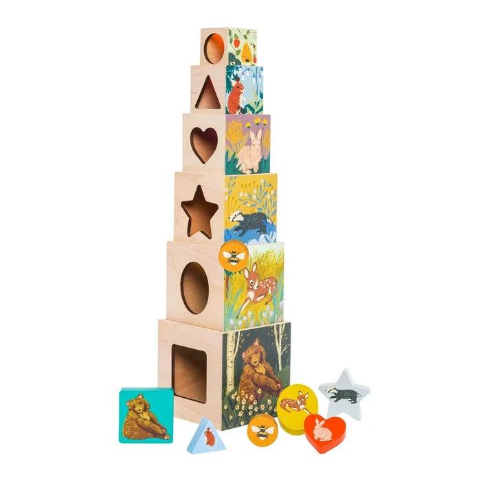 Manhattan Toy Enchanted Forest 12pc Wooden Stacking Set-MT164110-Pumpkin Pie Kids Canada