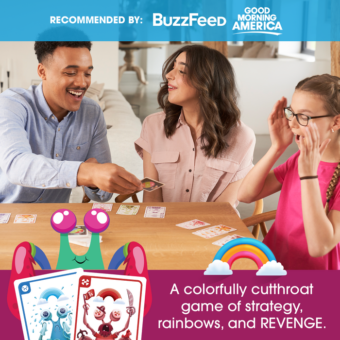 Friends playing Mantis, a colorful game of strategy and revenge