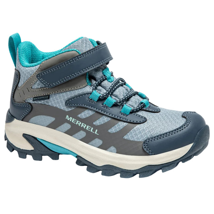 Merrell Moab Speed 2 Mid WP Hiker - Stone/Blue/Turquoise-MK167911 11 M-Pumpkin Pie Kids Canada