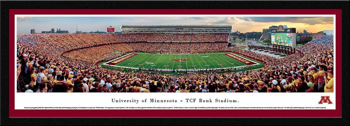 Minnesota Football - "Stadium 50 Yard Line" Panorama Framed Print-Print-Blakeway Worldwide Panoramas, Inc.-Top Notch Gift Shop