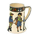 Mug, Dickens, Cavalier with Three Men