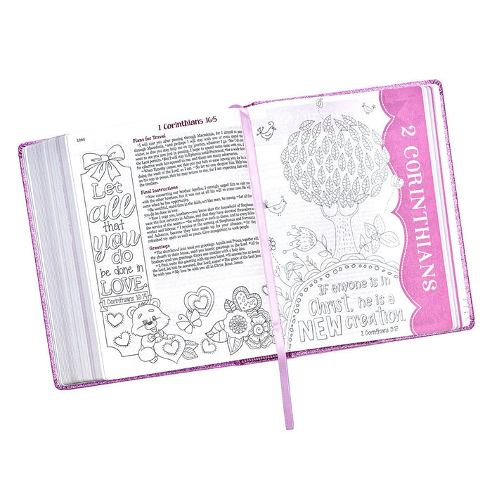 My Creative Bible for Girls, Journaling Bible - ESV - Purple Glitter Hardcover-Bible-Christian Art Gifts-Top Notch Gift Shop