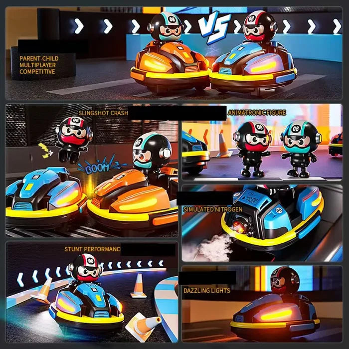 New 2.4 G Remote Control Bumper Car Duel Spray Music Racing Boy Crazyracing Kartrider Toys