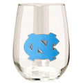 North Carolina Tar Heels 15 oz. Stemless Wine Glass - (Set of 2)-Stemless Wine Glass-Great American Products-Top Notch Gift Shop