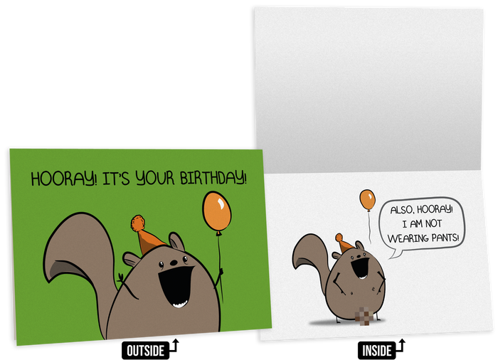 Chipmunk birthday card from the bundle, with a cartoon chipmunk