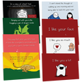Stack of eight adult-humor love and friendship greeting cards