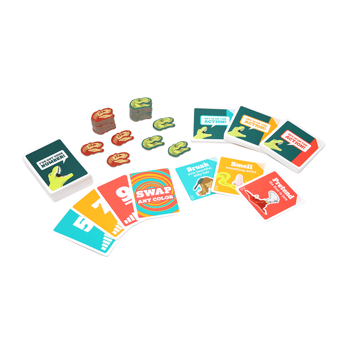 On a Scale of One to T-Rex contents: colorful charades prompt cards fanned out