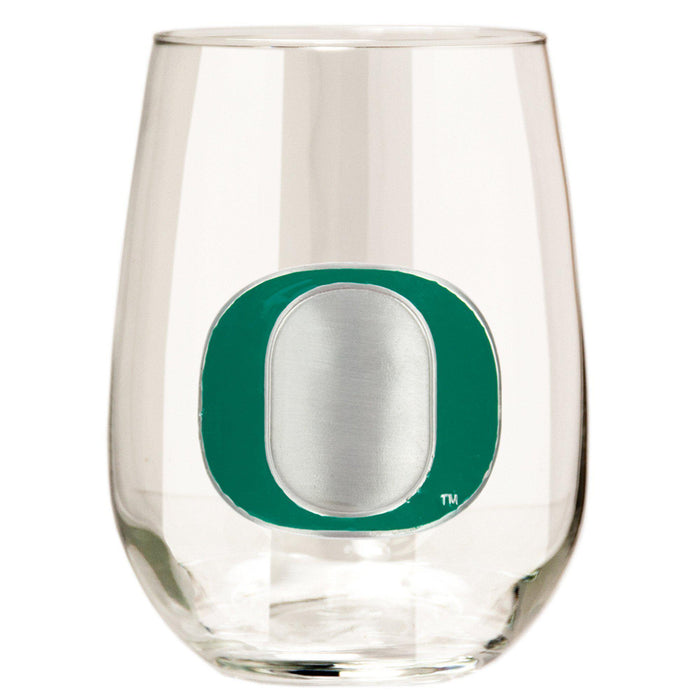 Oregon Ducks 15 oz. Stemless Wine Glass - (Set of 2)-Stemless Wine Glass-Great American Products-Top Notch Gift Shop