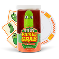 Pickle Grab game box front, a cylindrical tube with a cartoon pickle character