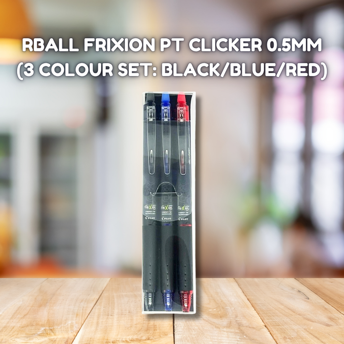 Pilot Frixion Clicker / Point Clicker Erasable Pen 0.5 0.7mm (3 4 8 Colour Set)