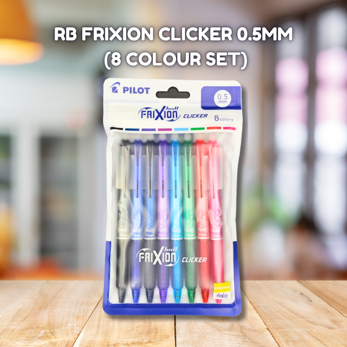 Pilot Frixion Clicker / Point Clicker Erasable Pen 0.5 0.7mm (3 4 8 Colour Set)