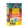Power Hungry Pets small-version game box at an angle with a cartoon cat character