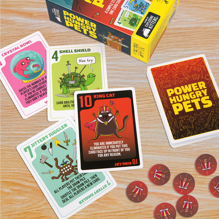 Power Hungry Pets contents: numbered animal cards with special powers