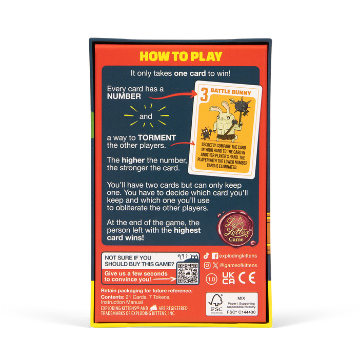 Power Hungry Pets box back, a strategy game where you need one card to win