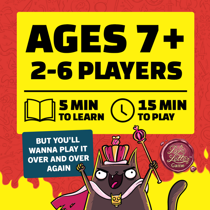 Power Hungry Pets info graphic: ages 7+, 2-6 players, 5 minutes to learn, 15 to play