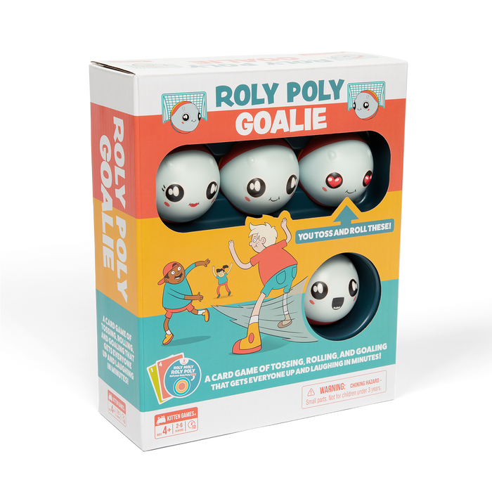 Roly Poly Goalie game box at an angle with squishy roly-poly characters