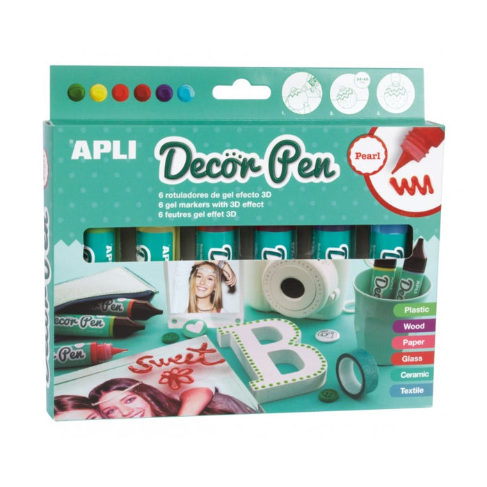 [SG] Apli Decor Pen 6pcs [Evergreen Stationery]