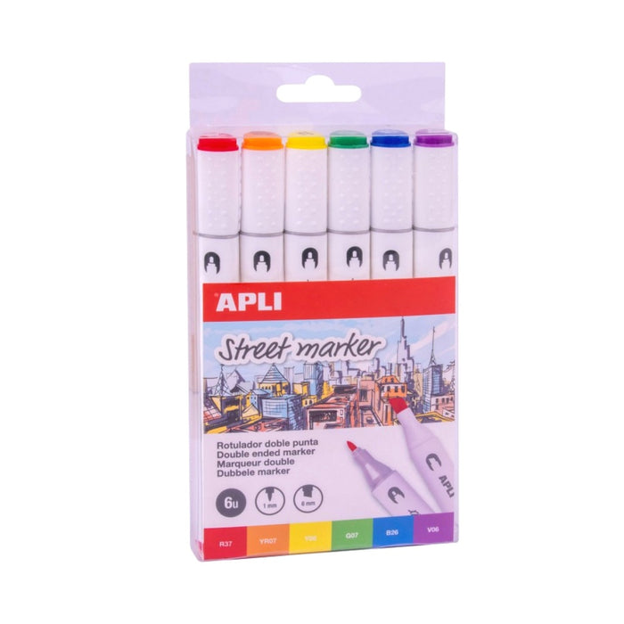[SG] Apli Double Tip Street Marker Assorted Colors [Evergreen Stationery]