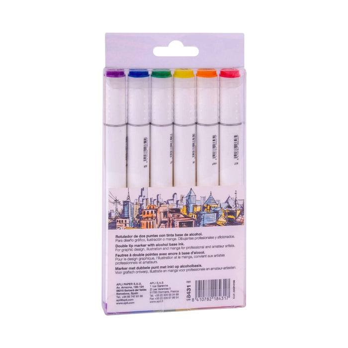 [SG] Apli Double Tip Street Marker Assorted Colors [Evergreen Stationery]