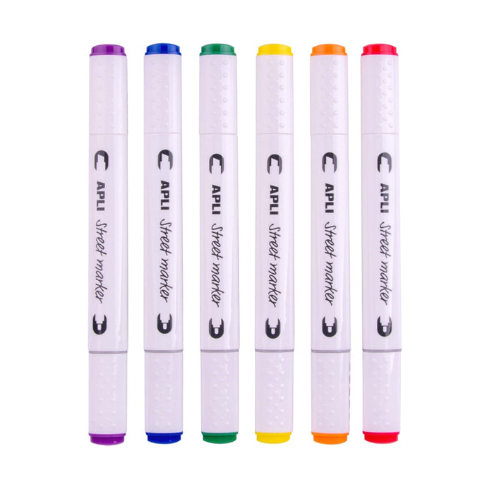[SG] Apli Double Tip Street Marker Assorted Colors [Evergreen Stationery]