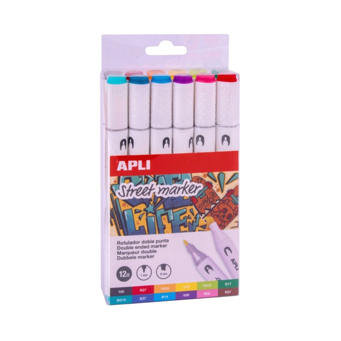 [SG] Apli Double Tip Street Marker Assorted Colors [Evergreen Stationery]