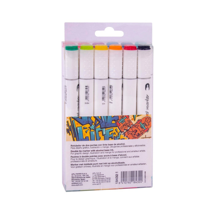 [SG] Apli Double Tip Street Marker Assorted Colors [Evergreen Stationery]