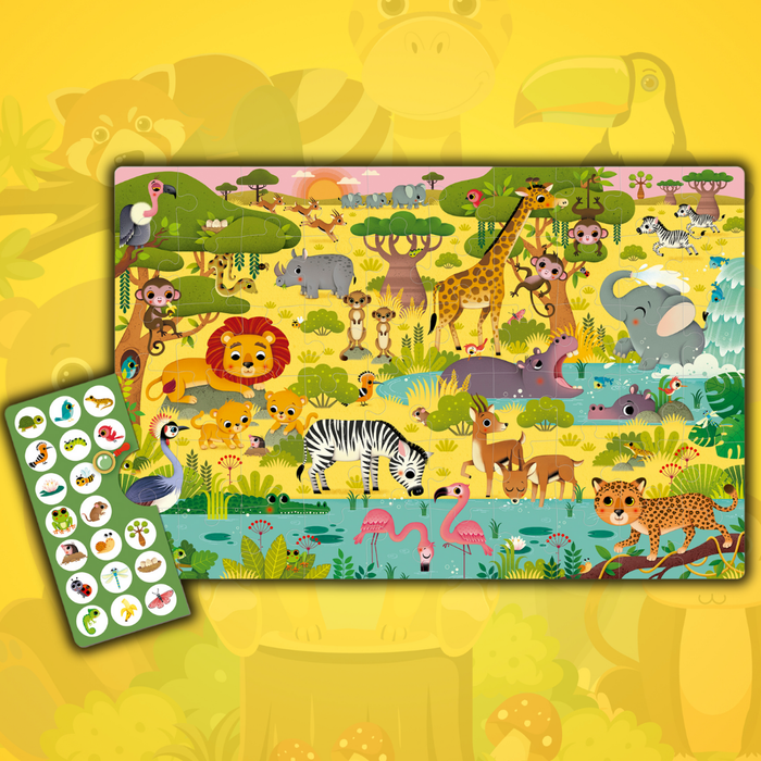 [SG] APLI Kids Observation Savannah Puzzle – 60 Pieces [Evergreen Stationery]