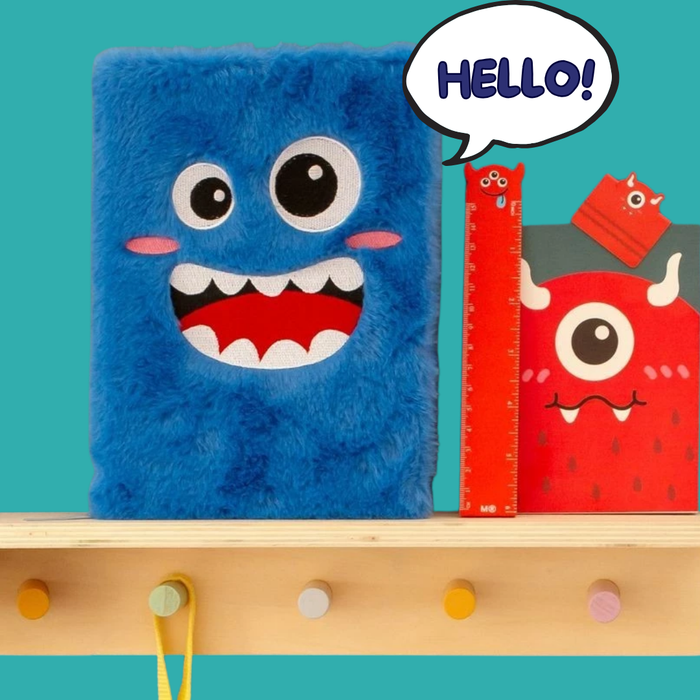 [SG] Apli Miquelrius A5 Blue Furry Monster Plush Lined Notebook [Evergreen Stationery]