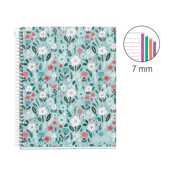 [SG] Apli Miquelrius Mint Flowers Notebook A4 | A5 Lined [Evergreen Stationery]
