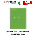 [SG] Apli MR46071 A4 Green 120pgs Square Emotions (Polypropylene Cover) [Evergreen Stationery]