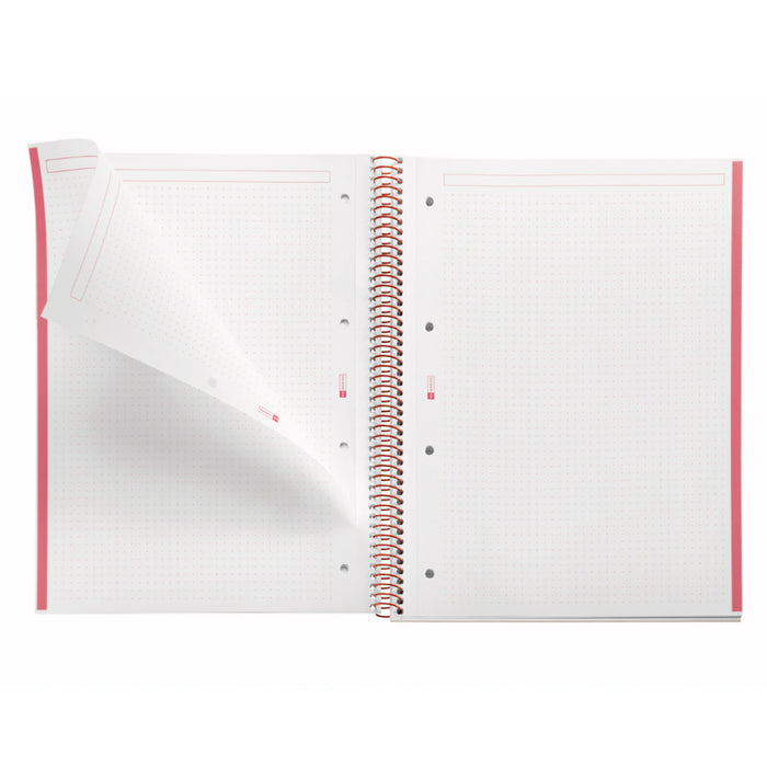 [SG] Apli MR46669 A4 Red 80pgs Dots Spiral Notebook [Evergreen Stationery]