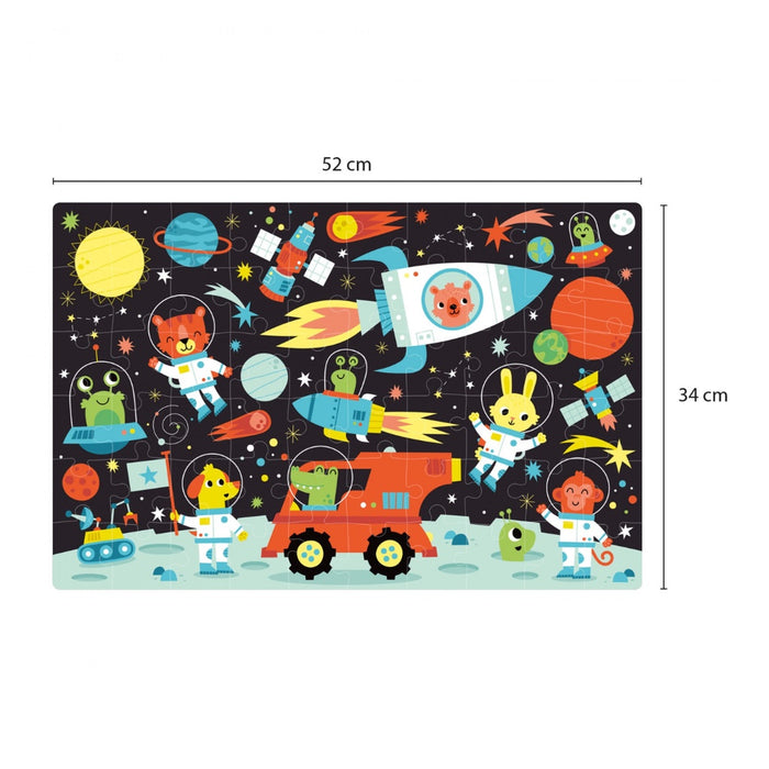 [SG] Apli Puzzle Glow in the Dark Space 6x6cm 60pcs [Evergreen Stationery]