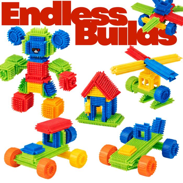 [SG] APLI Stickle Bricks 50pcs | Creative Construction STEM Toy for Kids [Evergreen Stationery]