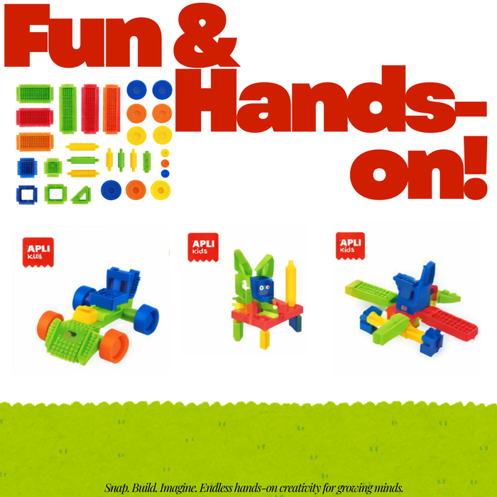 [SG] APLI Stickle Bricks 50pcs | Creative Construction STEM Toy for Kids [Evergreen Stationery]