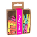 [SG] Apli Wooden Craft Clips Fluor Collection 15pcs [Evergreen Stationery]