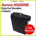 [SG] Aurora AS600SB Strip Cut Paper Shredder [Evergreen Stationery]