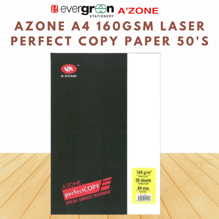 [SG] Azone A4 160gsm Laser Perfect Copy Paper 50's [Evergreen Stationery]