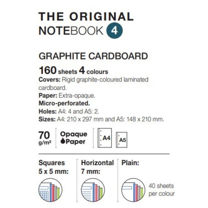 [SG] ECO MIQUELRIUS 2107 NB-4 Notebook A4 (SQUARED & PLAIN, 160GMS, 160 sheets) [Evergreen Stationery]