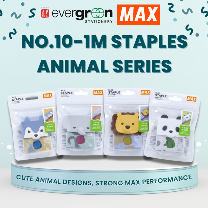 [SG] MAX Staples No.10-1M/S – Animal Series [Evergreen Stationery]
